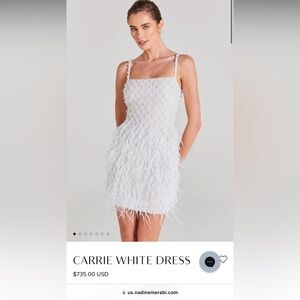 Nadine Merabi Carie White Pearl Dress Size small